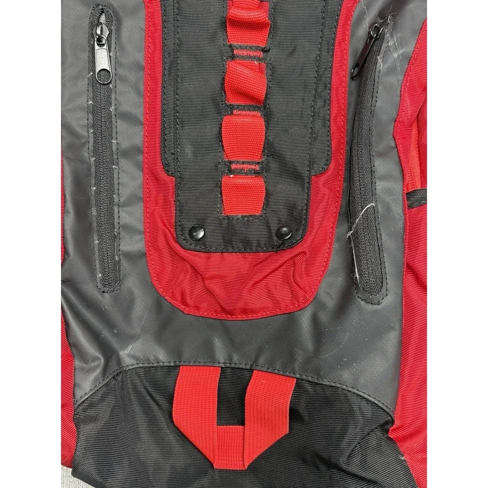 Vintage Y2K Oakley Red Black Backpack Laptop School Travel Hiking Book Bag